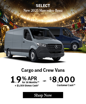 Special offer on 2025 Mercedes-Benz  Select New 2025 Cargo and Crew Vans